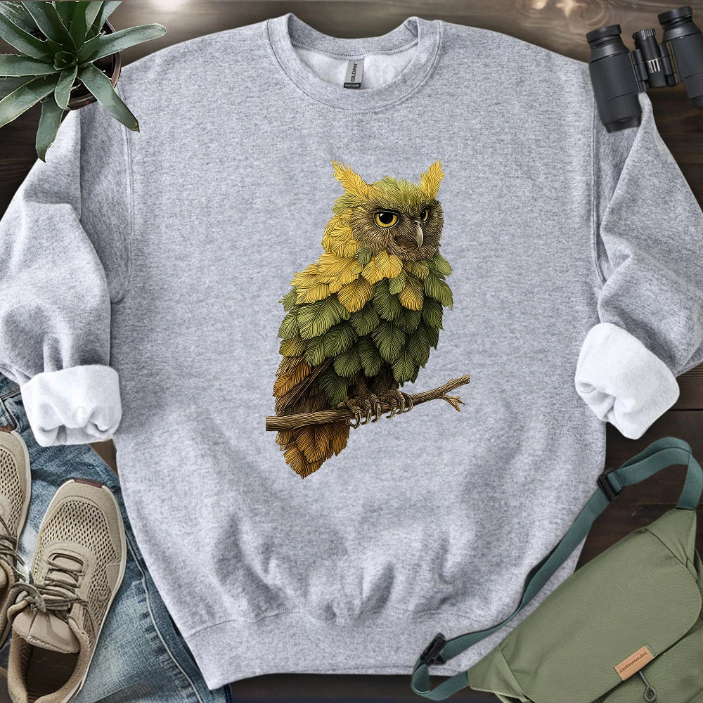 Owl Made By Leaves Sweatshirt