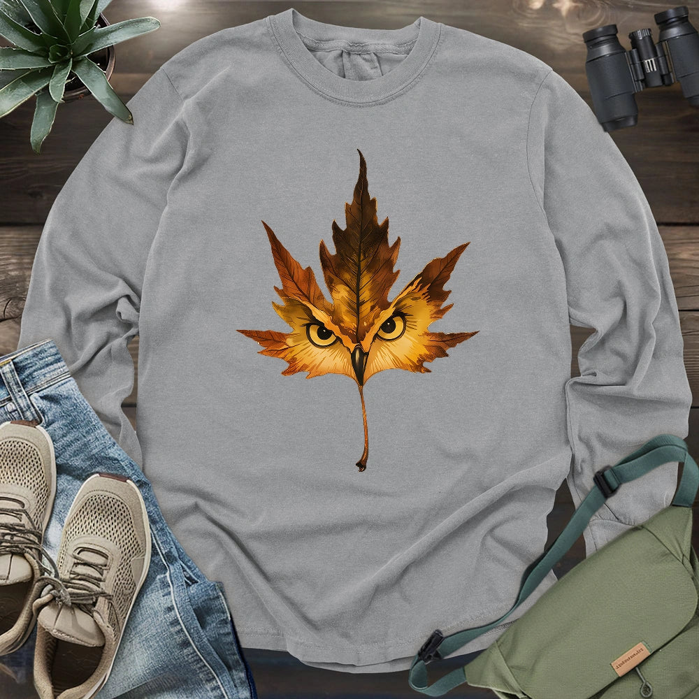 Owl Mapple Leaf Long Sleeve T-shirt