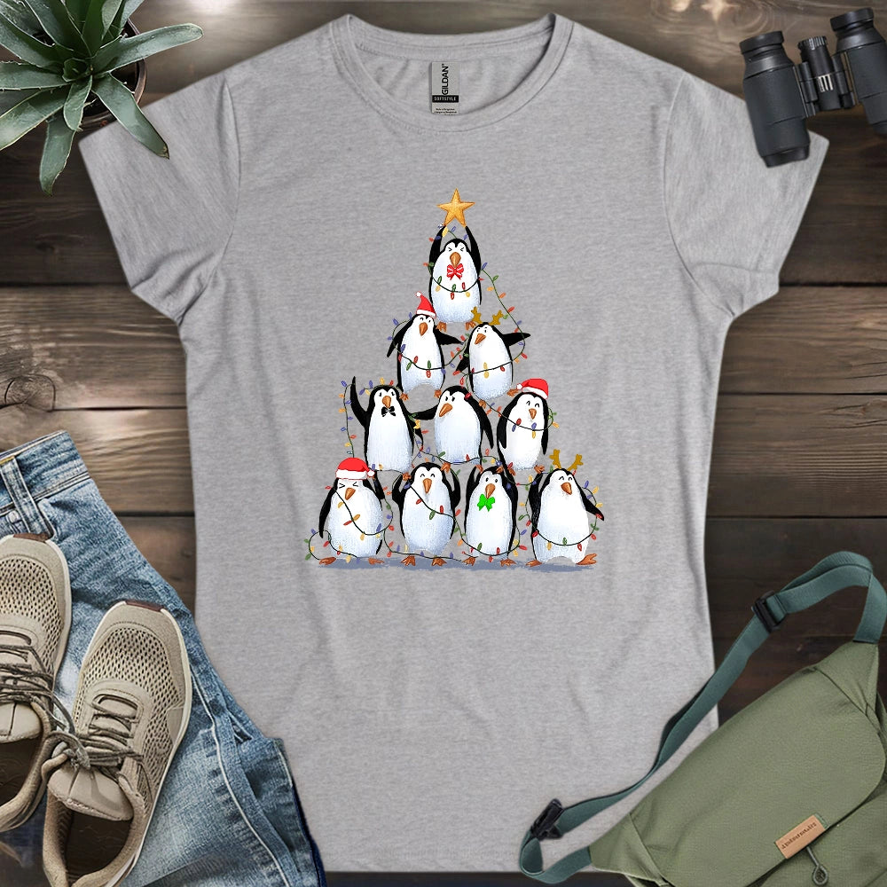 Penguin Christmas Tree Women's T-shirt