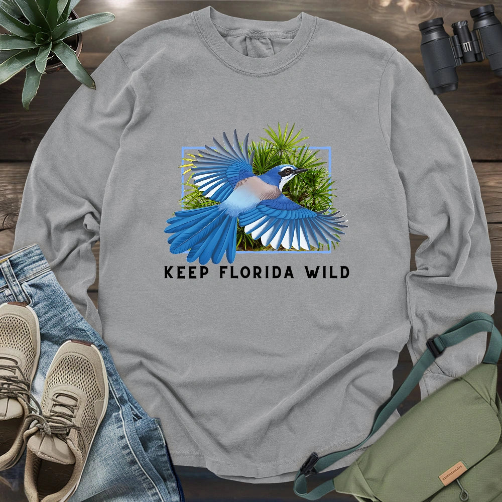 Protect Florida Scrub Jay Long Sleeve T-shirt