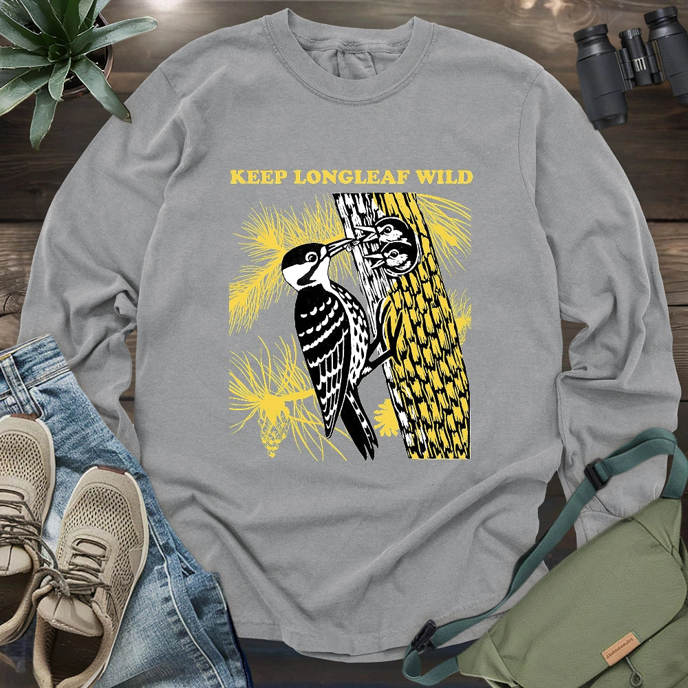Protect Red-cocked Woodpecker Long Sleeve T-shirt