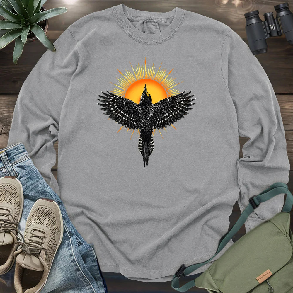 Rise Black Backed Woodpecker Long Sleeve T-shirt