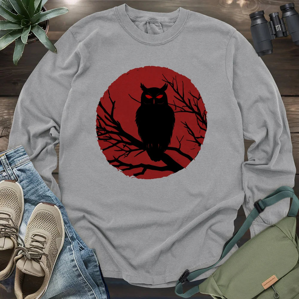 Scary Night Owl Long Sleeve T-shirt