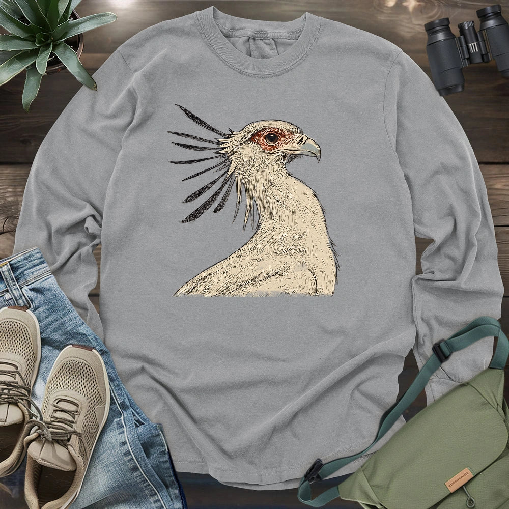 Secretary Bird Sketch Long Sleeve T-shirt