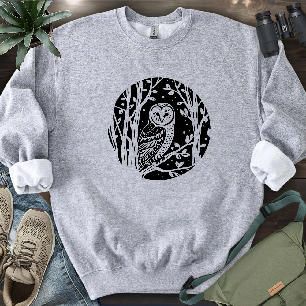 Simple Winter Barn Owl Sweatshirt