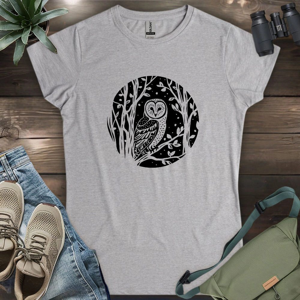Simple Winter Barn Owl Women's T-shirt