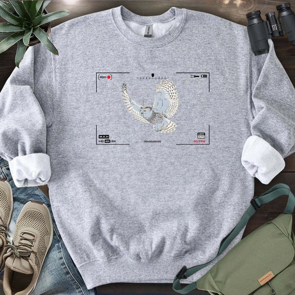 Snowy Owl In Snow Sweatshirt