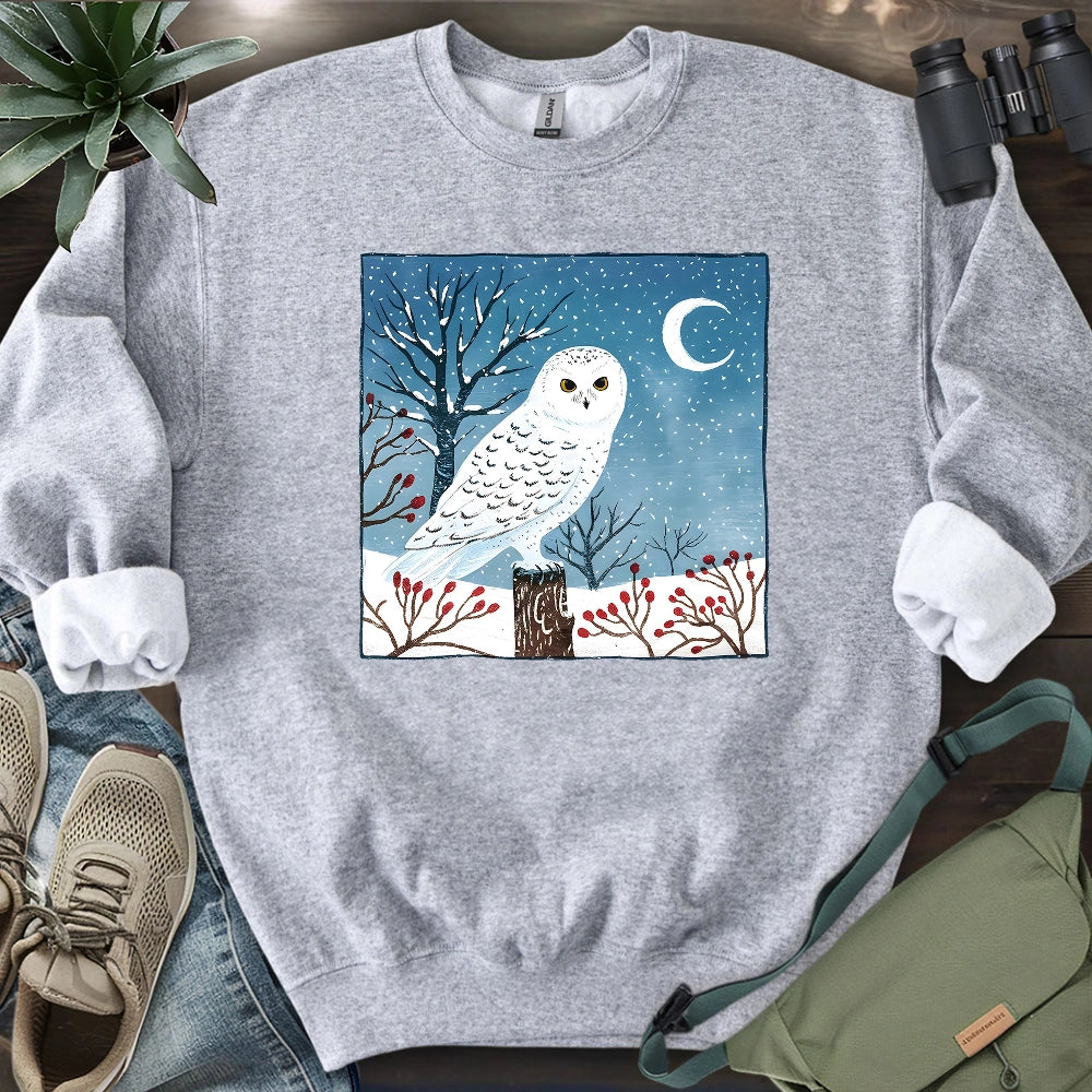 Snowy Owl at Midnight Sweatshirt