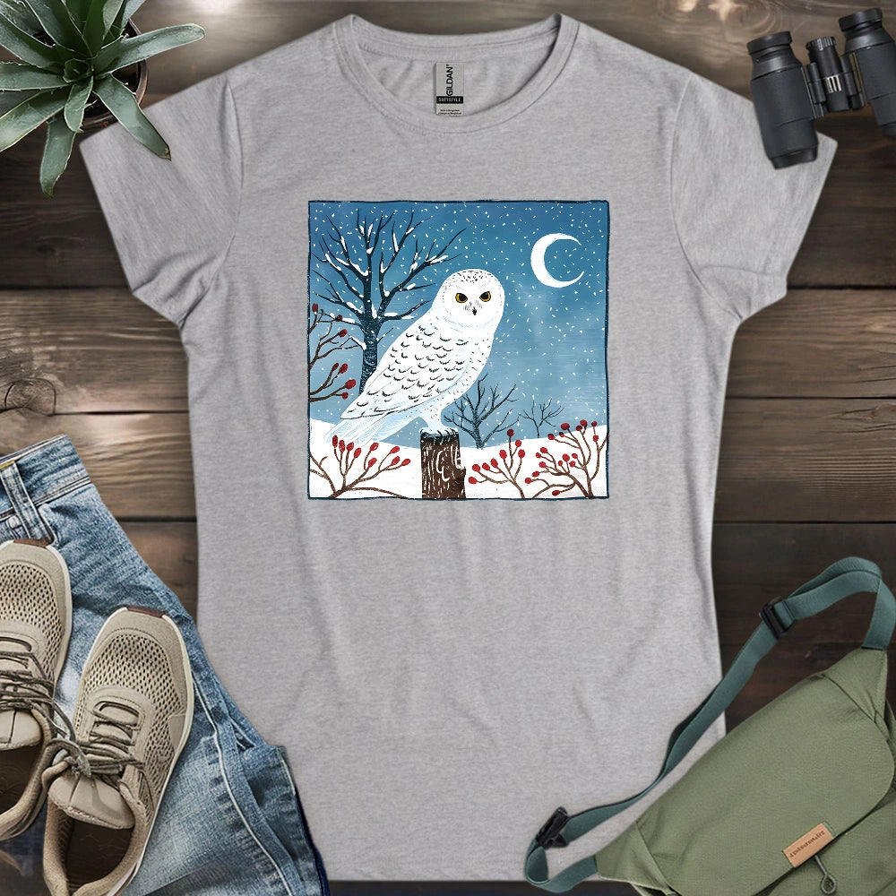 Snowy Owl at Midnight Women's T-shirt