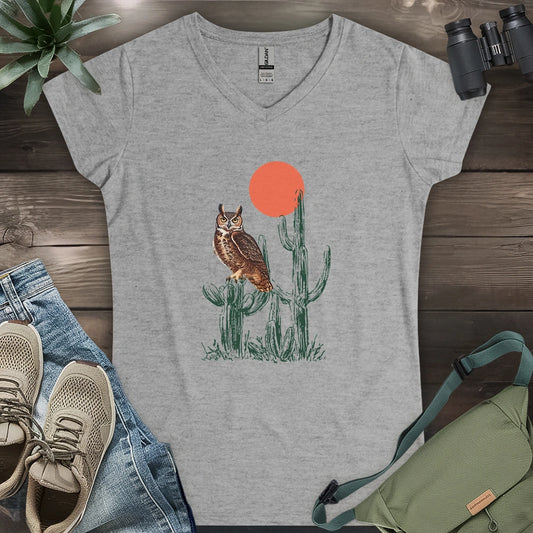 Southern Great Horned Owl Lady V-neck