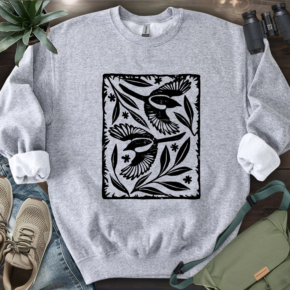 Sparrow Among Petals Sweatshirt