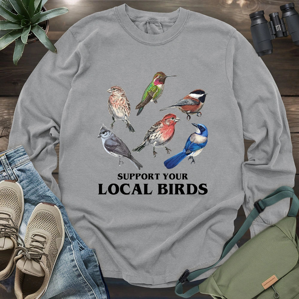 Support California Backyard Birds Long Sleeve T-shirt