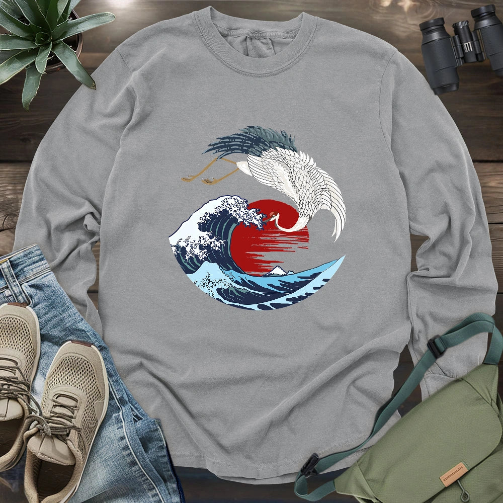 The Japanese Crane Long Sleeve T-shirt