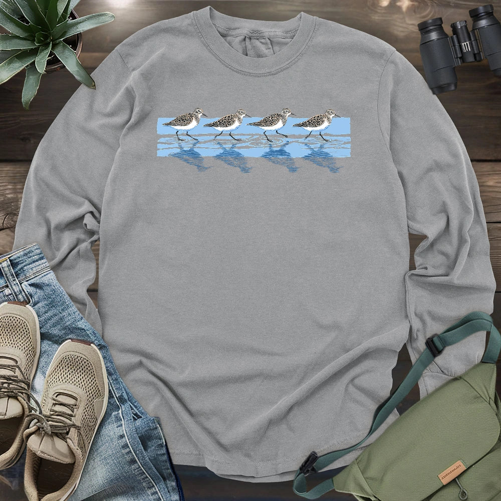 Tidewalking Sandpipers Long Sleeve T-shirt