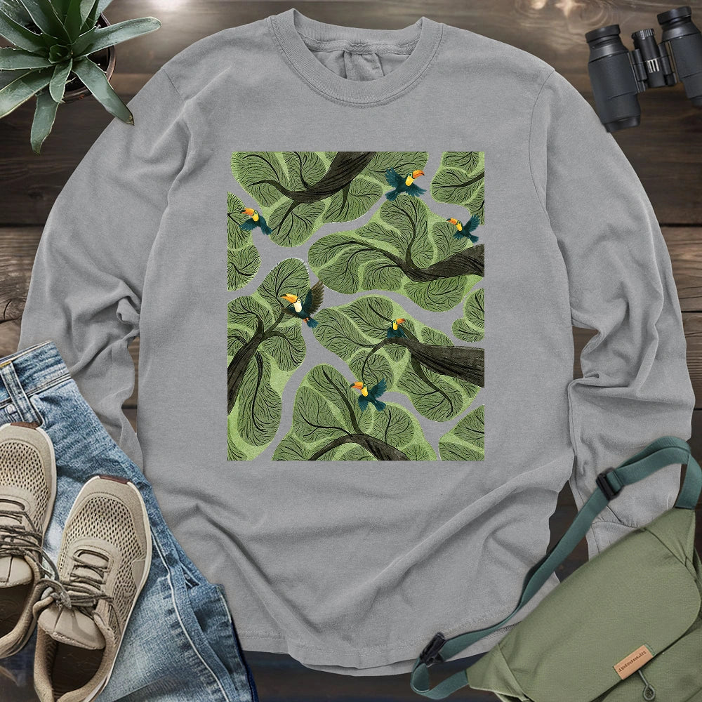 Toucan In Jungle Long Sleeve T-shirt