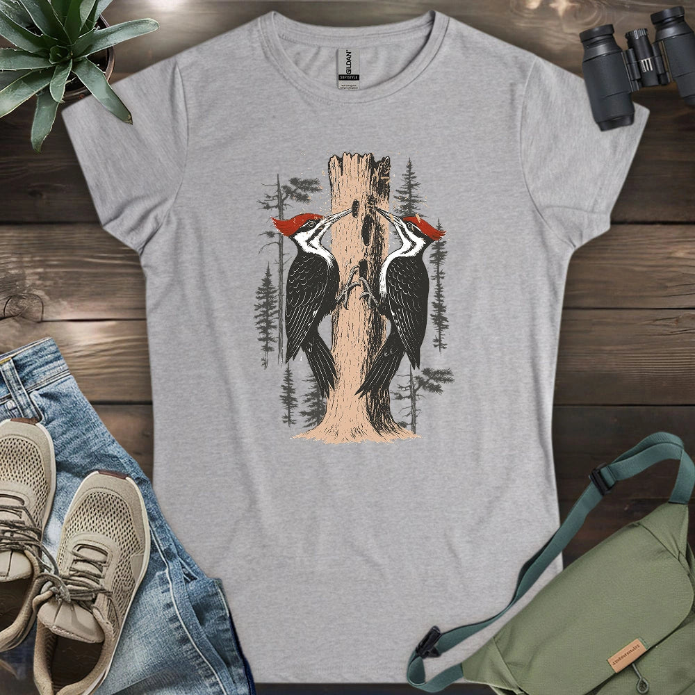 Twin Woodpeckers Drumming Women's T-shirt