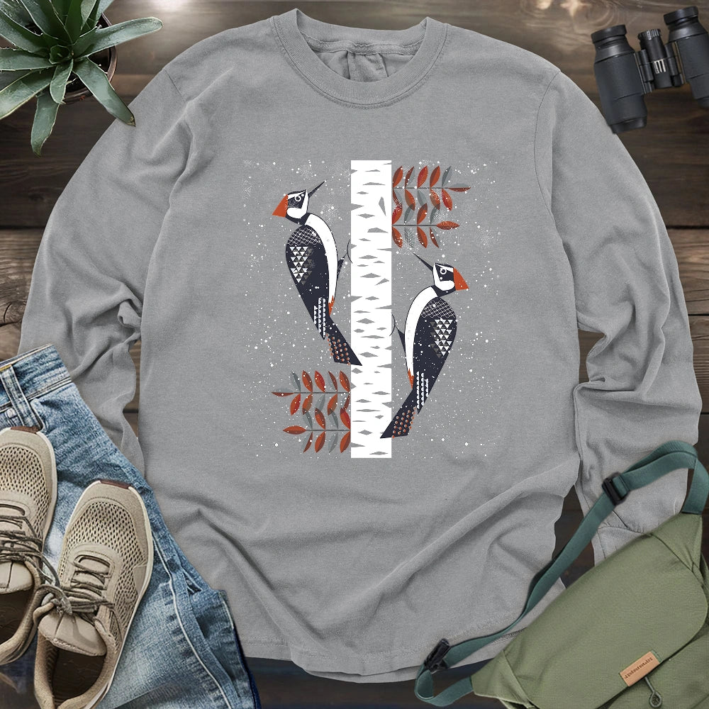 Winter Woodpeckers Long Sleeve T-shirt