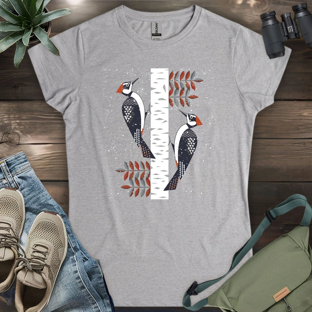 Winter Woodpeckers Women's T-shirt
