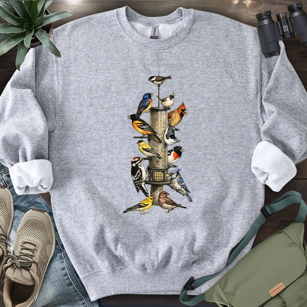 Wonderful Morning At Bird Feeder Sweatshirt