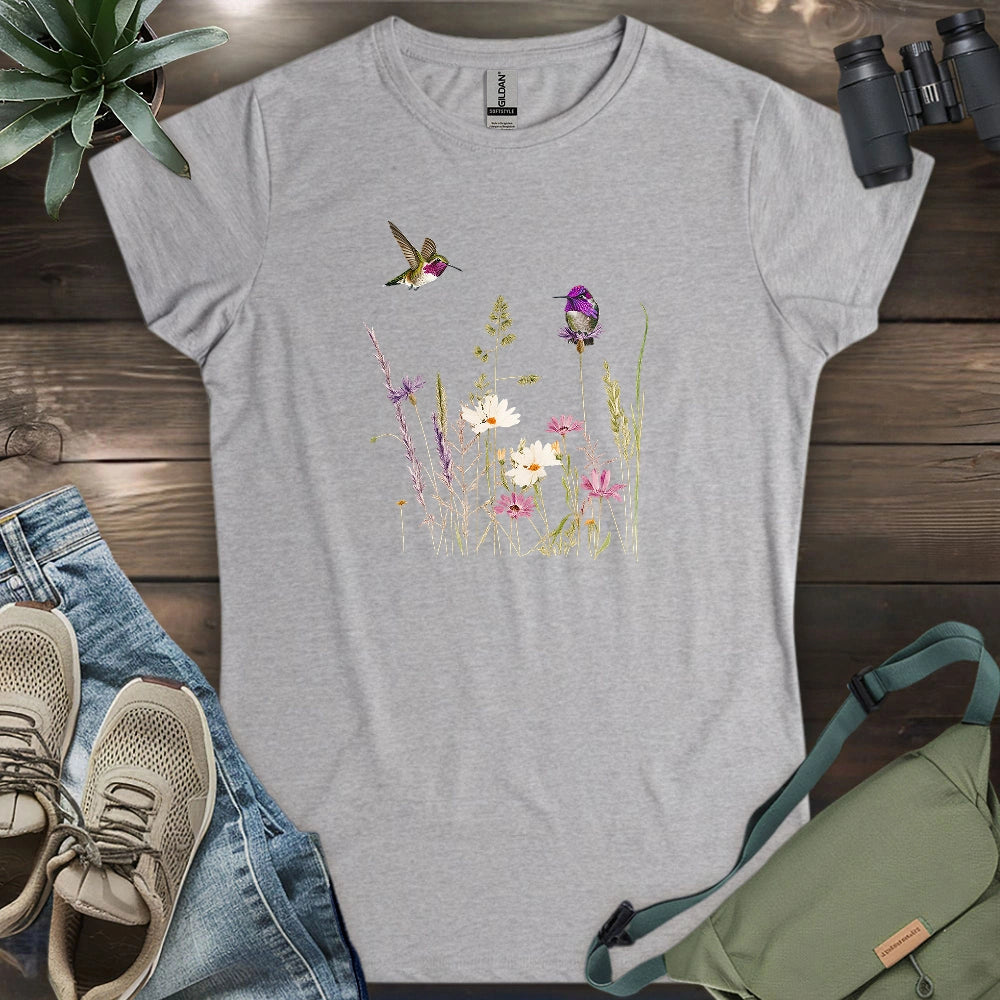 Hummingbirds And Wildflowers Women's T-shirt