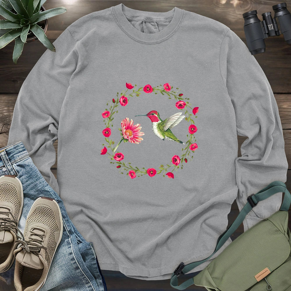 Anna Hummingbird Of California Long Sleeve T-shirt