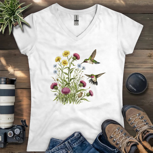 Attracted To Wildflowers Lady V-neck