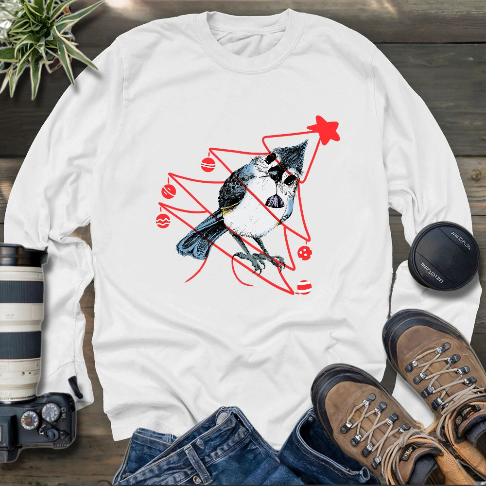 Bird Noel Tree Long Sleeve T-shirt