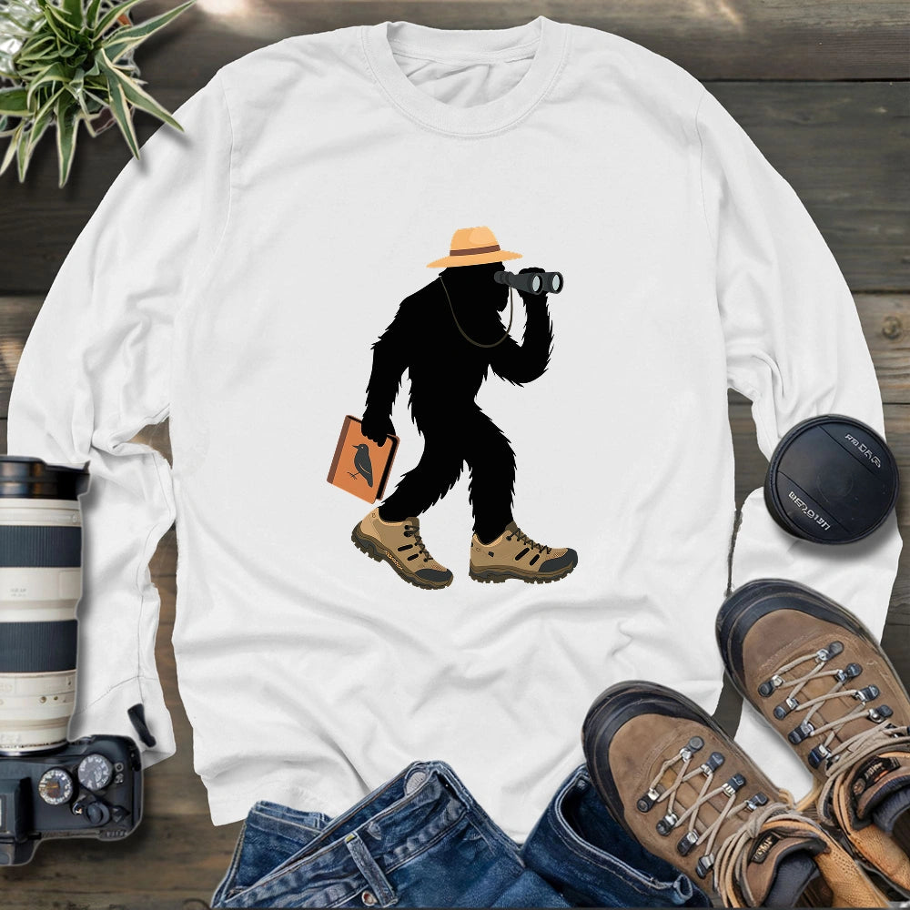 Bird Watching Bigfoot Long Sleeve T-shirt