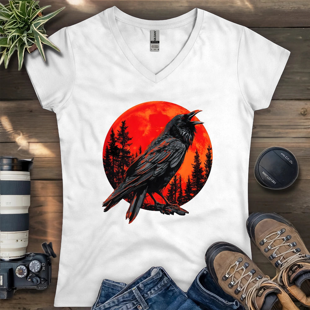 Blood Moon Raven Lady V-neck