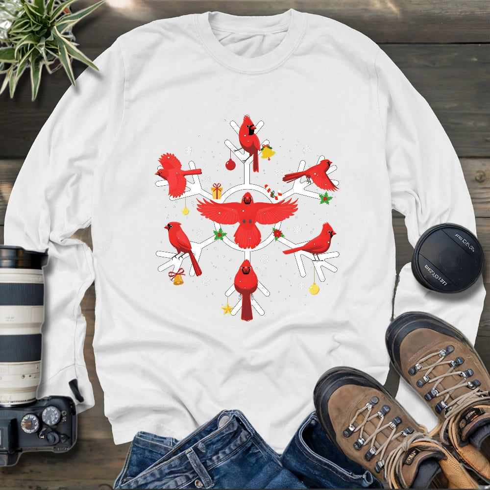 Cardinal Snowflake Long Sleeve T-shirt