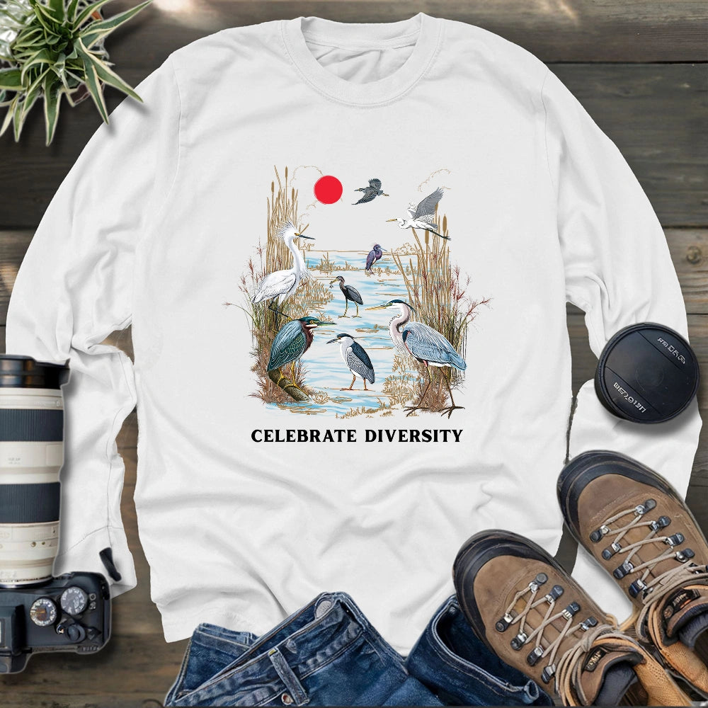 Celebrate Heron Diversity Long Sleeve T-shirt