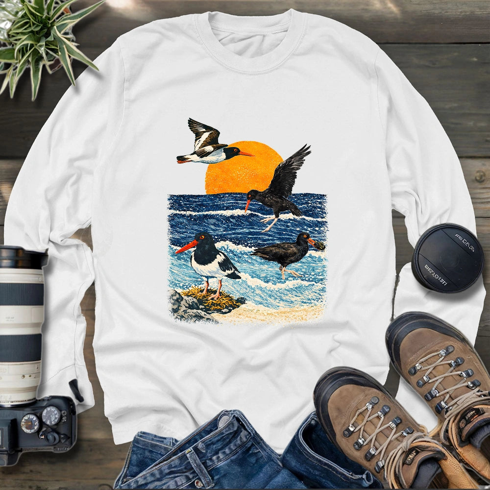 Coastal Oystercatchers Long Sleeve T-shirt
