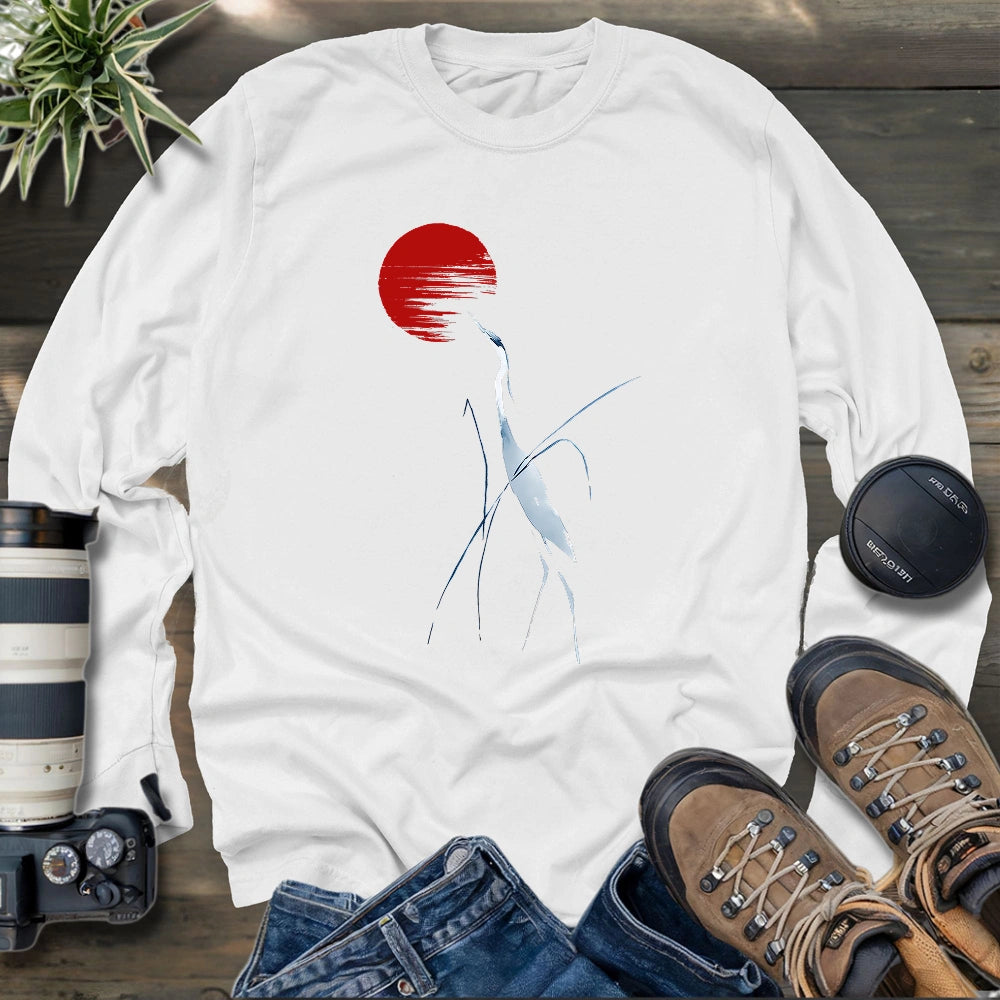 Crane Of The Dawn Long Sleeve T-shirt