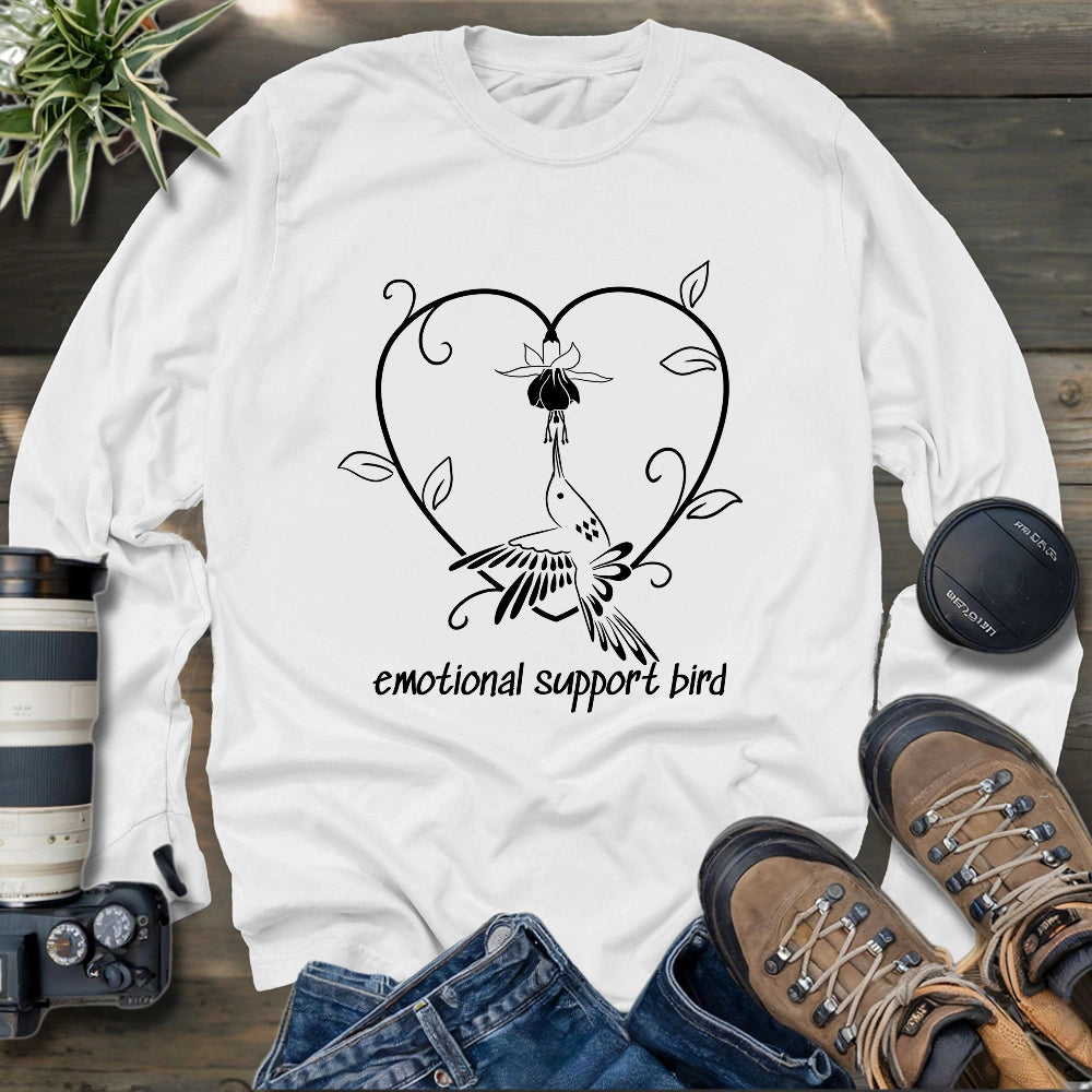 Emotional Support Bird Long Sleeve T-shirt