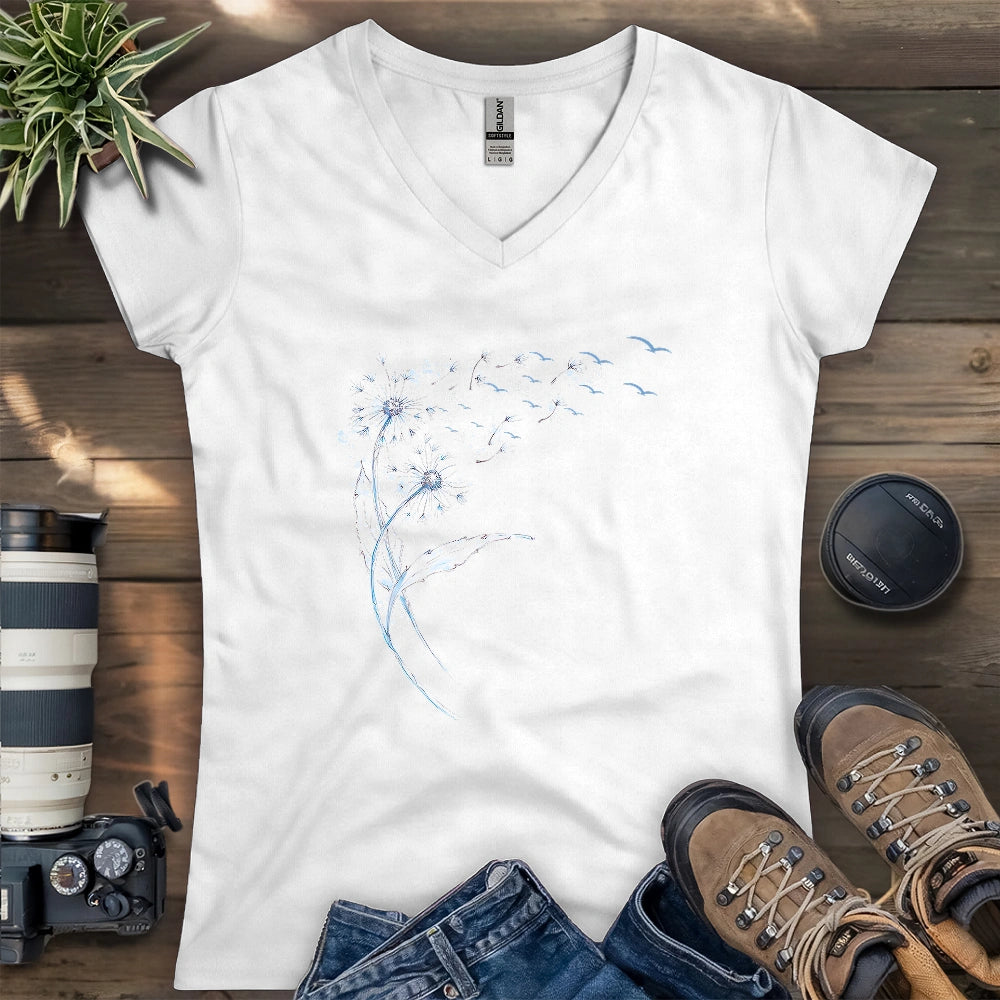 Floral Migration Lady V-neck