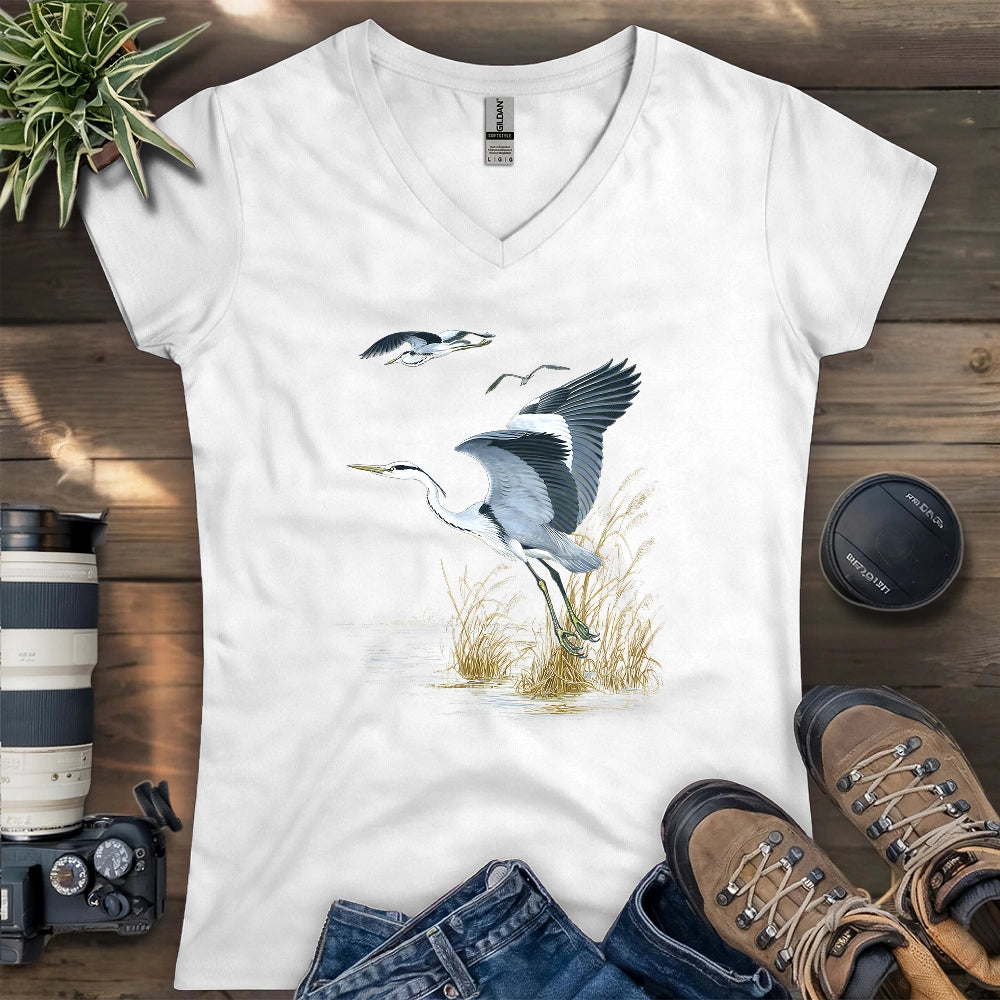 Grace of the Heron Lady V-neck