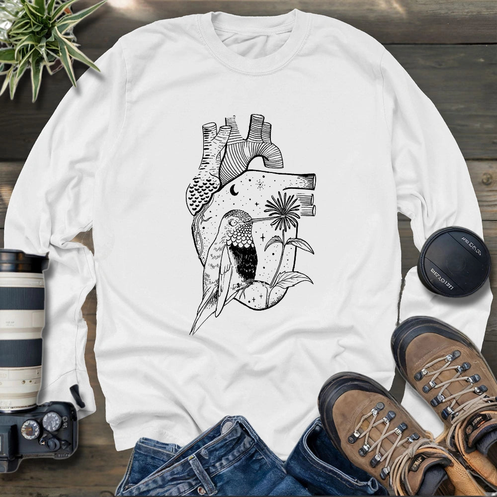 Heart Full of a Hummingbird Long Sleeve T-shirt