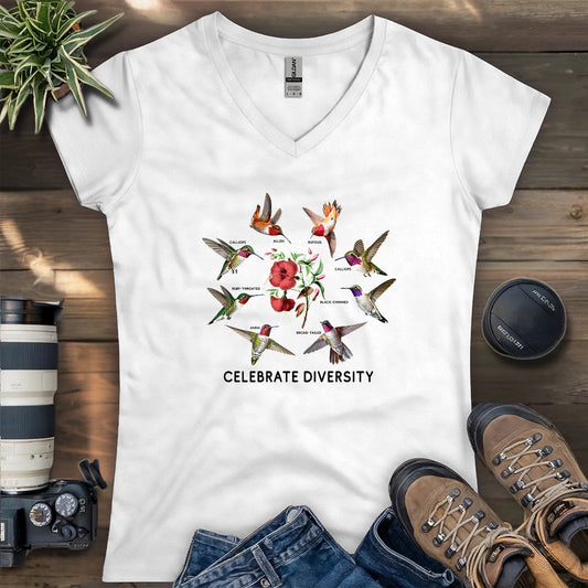 Hummingbird Diversity Lady V-neck