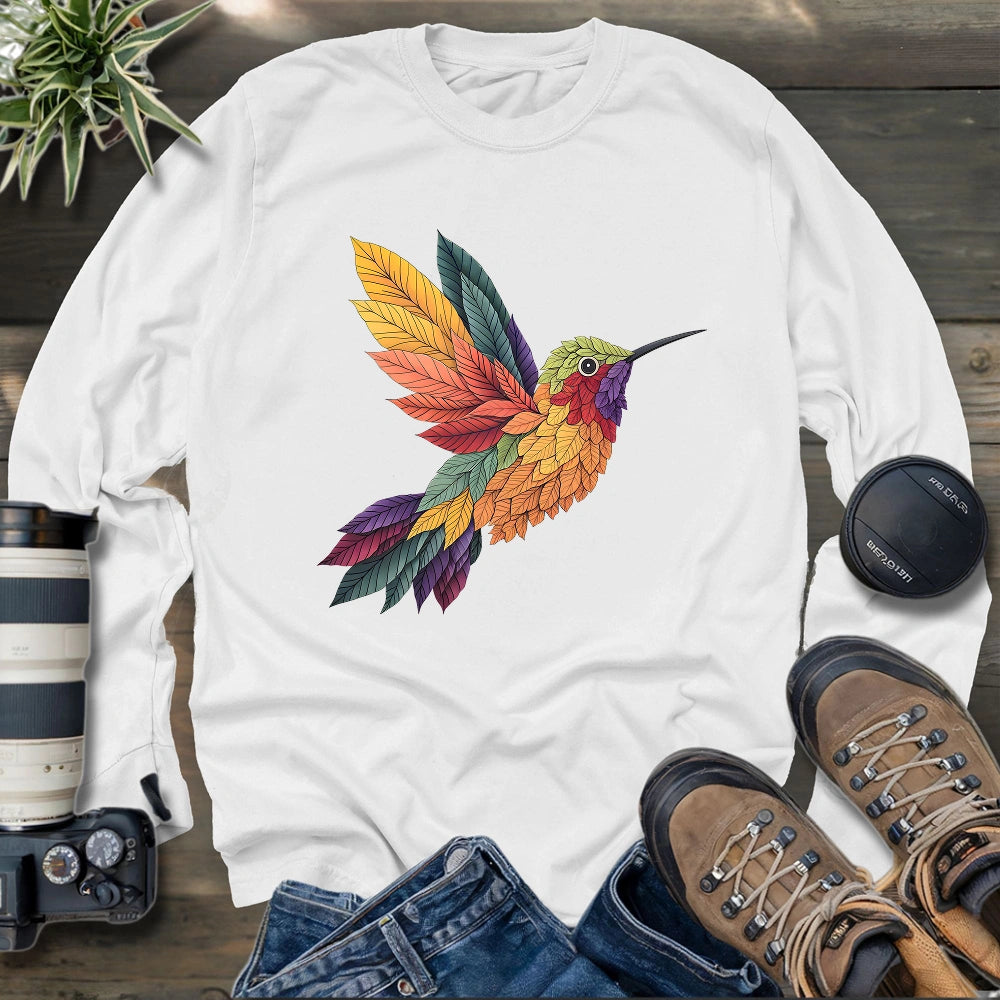 Hummingbird Made By Leaves Long Sleeve T-shirt