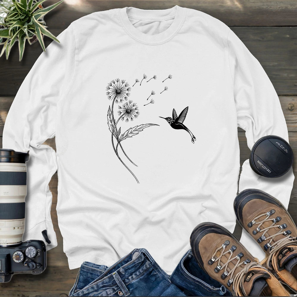 Hummingbird Silhouette Long Sleeve T-shirt