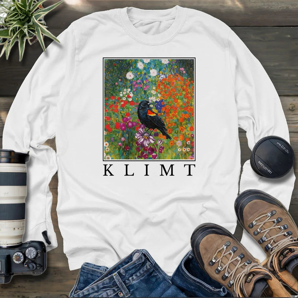 Klimt Blackbird Long Sleeve T-shirt