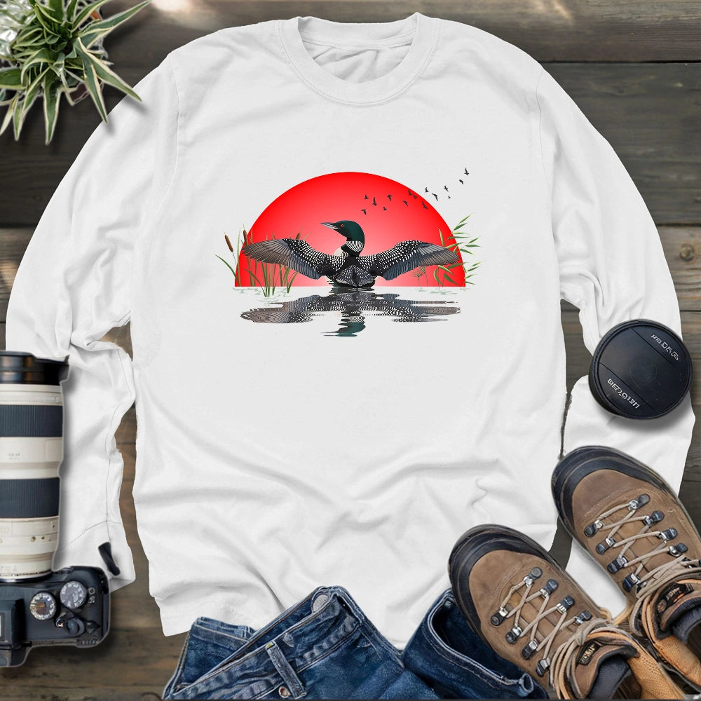 Loon Dance At Dawn Long Sleeve T-shirt