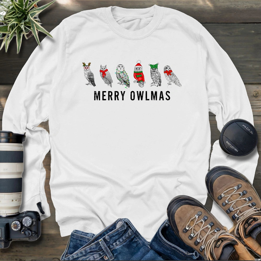 Merry Owlmas Long Sleeve T-shirt