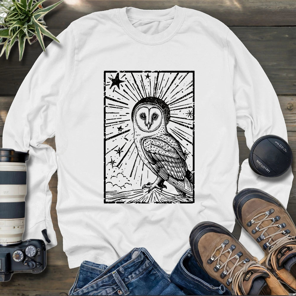 Night Barn Owl Long Sleeve T-shirt