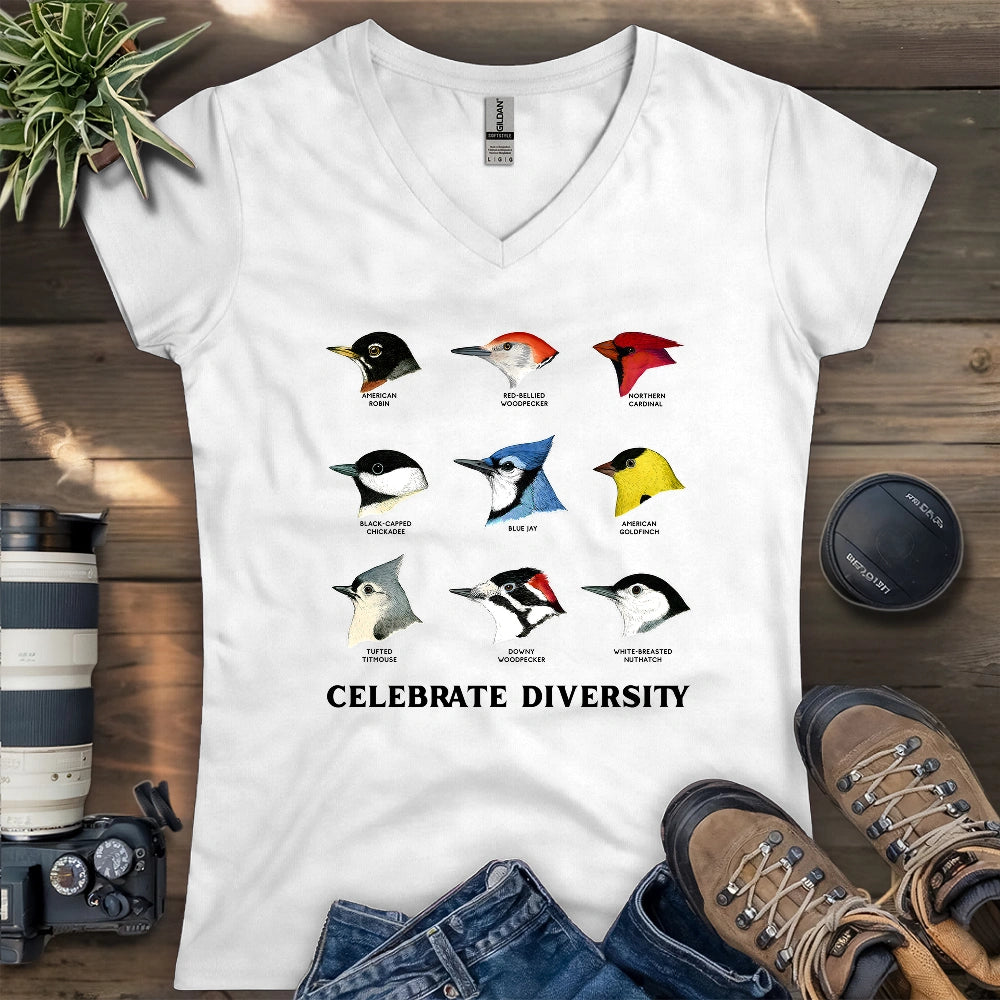 Northern Backyard Birds Lady V-neck