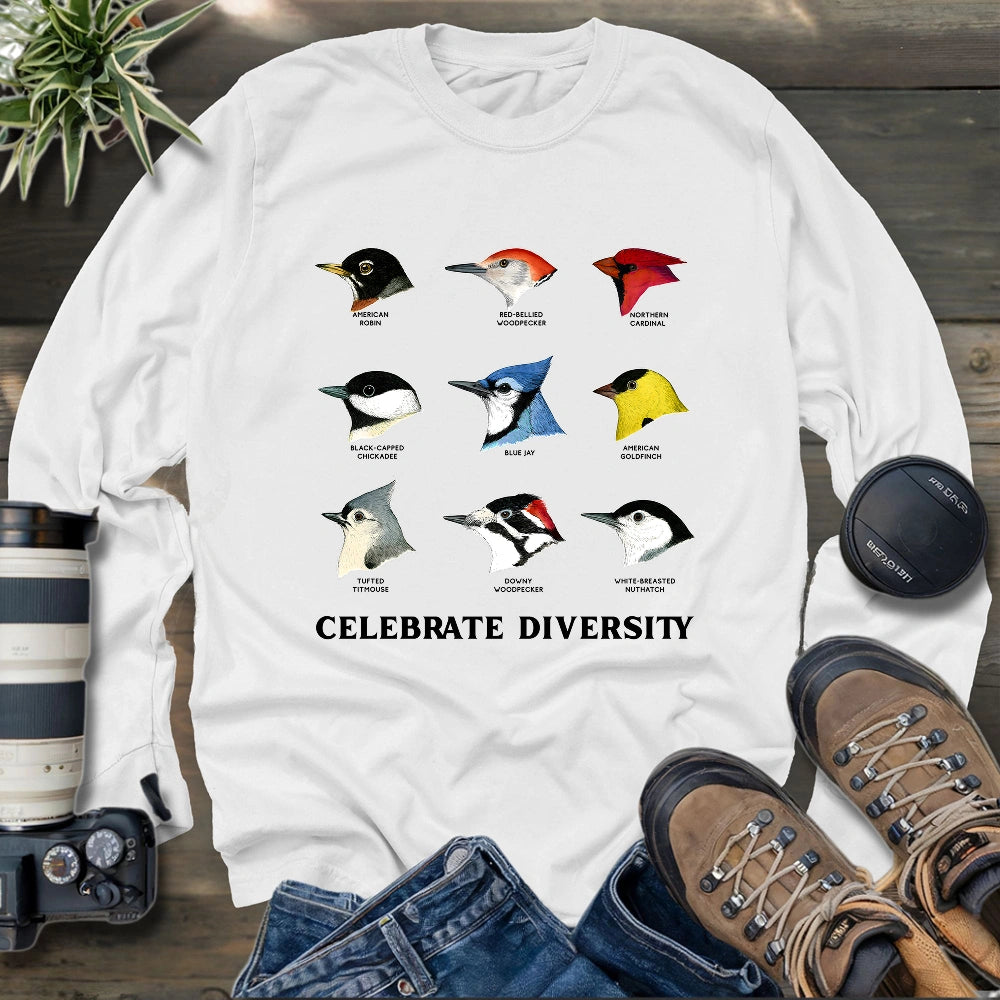 Northern Backyard Birds Long Sleeve T-shirt