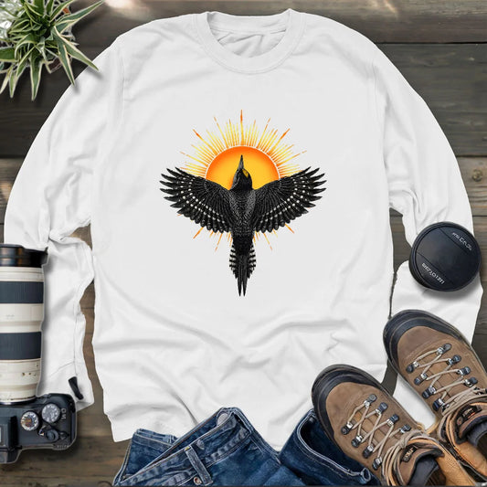 Rise Black Backed Woodpecker Long Sleeve T-shirt