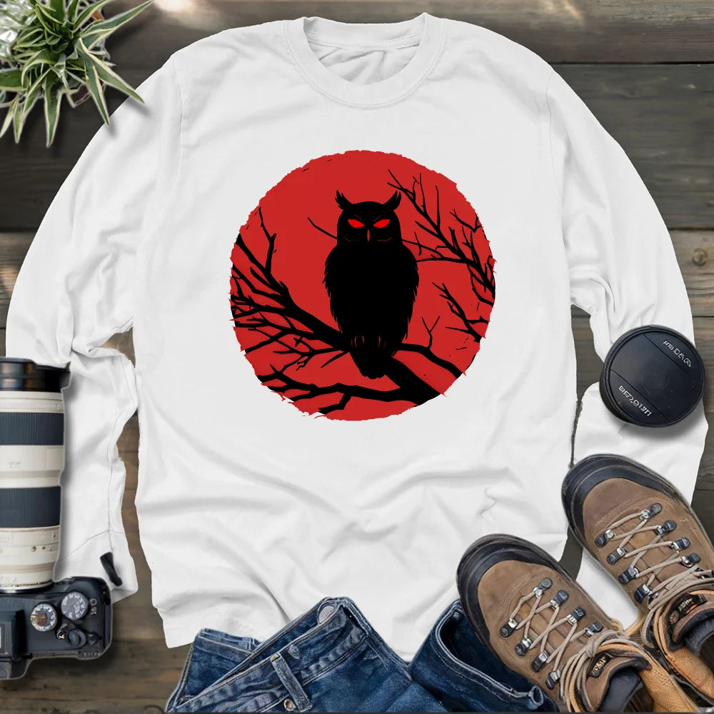 Scary Night Owl Long Sleeve T-shirt