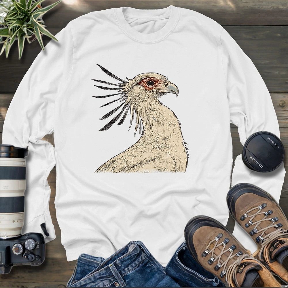 Secretary Bird Sketch Long Sleeve T-shirt