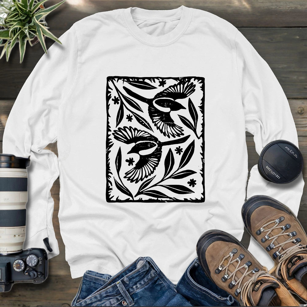 Sparrow Among Petals Long Sleeve T-shirt